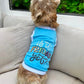 Parisian Pet 'Is It Friday Yet?' Embroidered Dog T-Shirt – Trendy Weekend Dog Apparel for Dogs & Cats, Light Blue