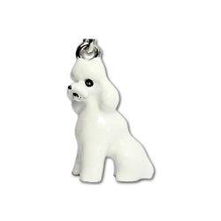 Poodle White Dog Keychain