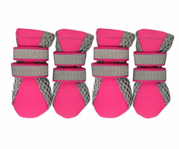 Neoprene Neon Dog Boots Pink