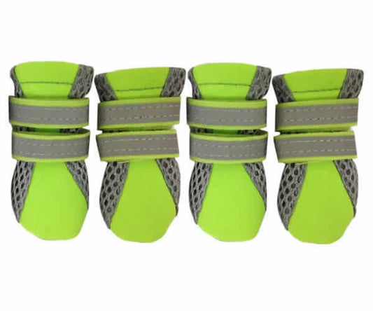 Neoprene Neon Dog Boots Green