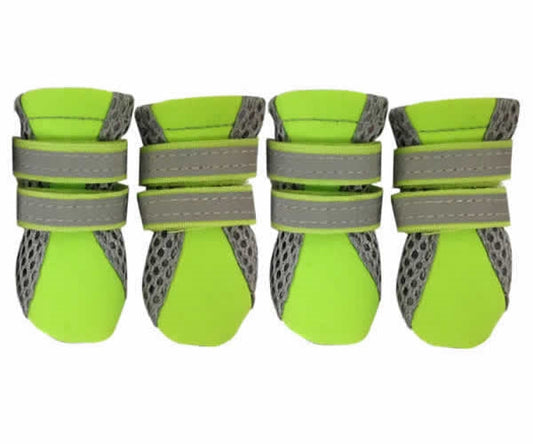 Neoprene Neon Dog Boots Green