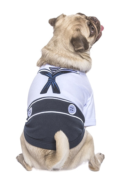 Parisian Pet 'Sailor Dog' Halloween Costume - Navy Blue Sailor Outfit for Dogs & Cats