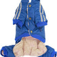 Dobaz 'Bomber Dog Jumpsuit' for Dogs & Cats - Warm and Stylish Cold Weather Pet Apparel, Trendy Winter Outfit for Small Breeds, Cozy Blue Bomber Design