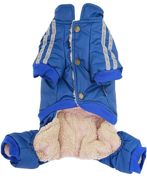 Dobaz 'Bomber Dog Jumpsuit' for Dogs & Cats - Warm and Stylish Cold Weather Pet Apparel, Trendy Winter Outfit for Small Breeds, Cozy Blue Bomber Design