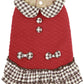 Checkered Dog Dress Red