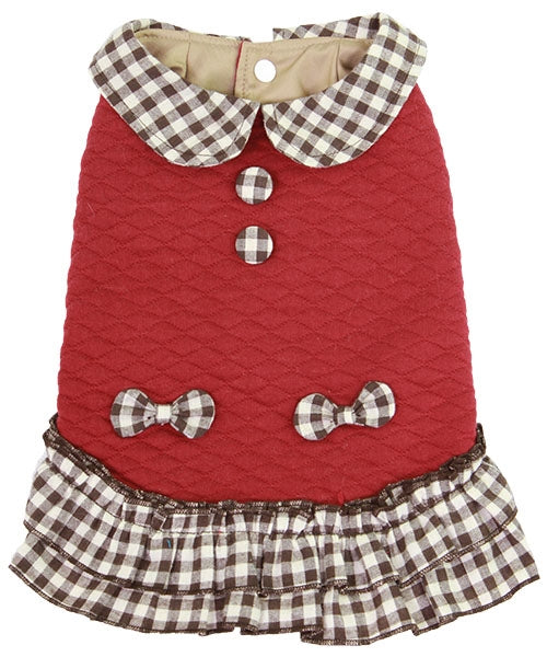 Checkered Dog Dress Red