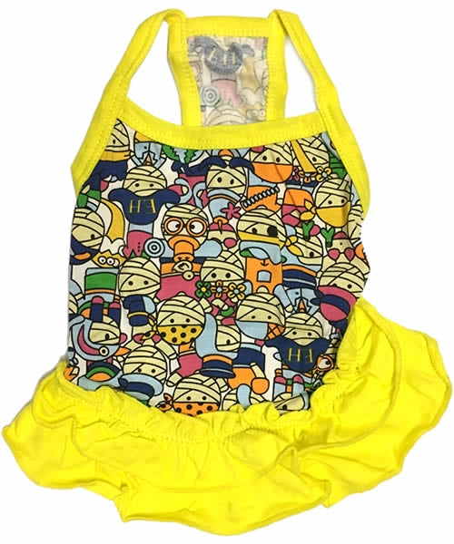 Artsy Dog Dress Yellow