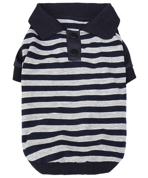 Striped Dog Polo Navy-Gray