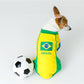 Parisian Pet 'Team Brazil' Dog & Cat Shirt – Embroidered Soccer Jersey, Comfortable & Stylish – Yellow Green