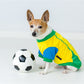 Parisian Pet 'Team Brazil' Dog & Cat Shirt – Embroidered Soccer Jersey, Comfortable & Stylish – Yellow Green