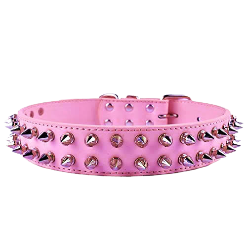 Spiked Dog Collar Pink 2 Row