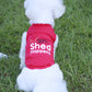 Parisian Pet 'Shed Happens' Funny Dog Shirt – Soft Cotton Slogan Pet Apparel for Dogs & Cats, Red