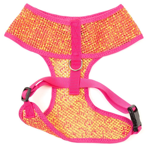 Parisian Pet 'Sport Net Harness' for Dogs & Cats – Comfortable & Adjustable Pet Apparel, Pink Yellow