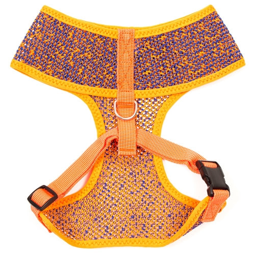 Parisian Pet 'Sport Net Harness' for Dogs & Cats – Comfortable & Adjustable Mesh Harness, Orange & Blue