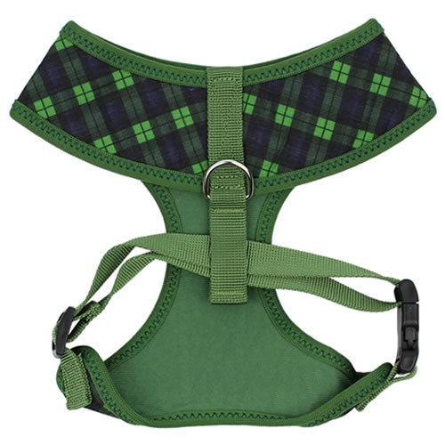 Parisian Pet 'Freedom Harness Scottish' for Dogs & Cats – Comfortable Adjustable Plaid Dog Harness, Durable Design, Green & Blue