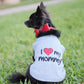 Parisian Pet 'I Love Mommy®' Embroidered Cotton T-shirt for Dogs & Cats – Gray-Valentine's Day