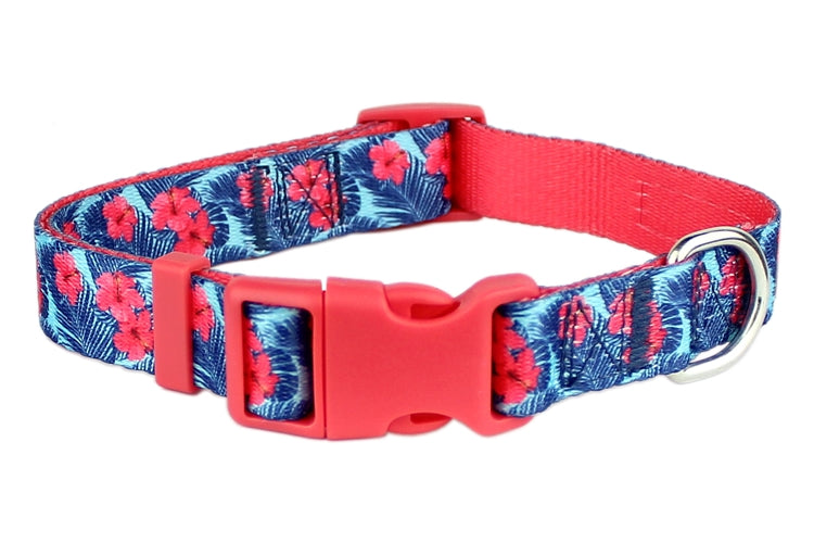 Hibiscus Pink Dog Collar