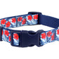 Hibiscus Blue Dog Collar