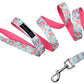 Parisian Pet 'Spring Blossoms' Collar for Dogs & Cats, Comfortable Dog Collar, High-Quality Floral Pet Collar, Light Blue and Pink-Valentine's Day