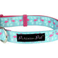 Parisian Pet 'Flamingos' Collar for Dogs & Cats, Comfortable Dog Collar, Luxury Pet Collar, Durable Pet Collar, Light Blue & Pink-Valentine's Day