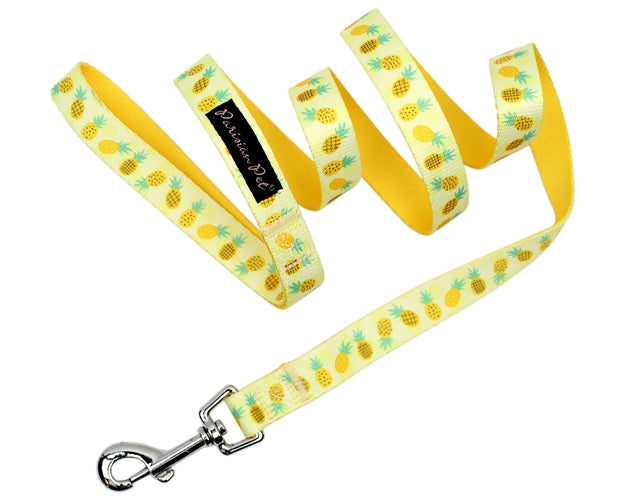 Parisian Pet 'Pineapples' Collar for Dogs & Cats – Comfortable Adjustable Dog Collar with Pineapple Design in Yellow