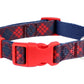 Scottish Plaid Dog Collar Red Blue