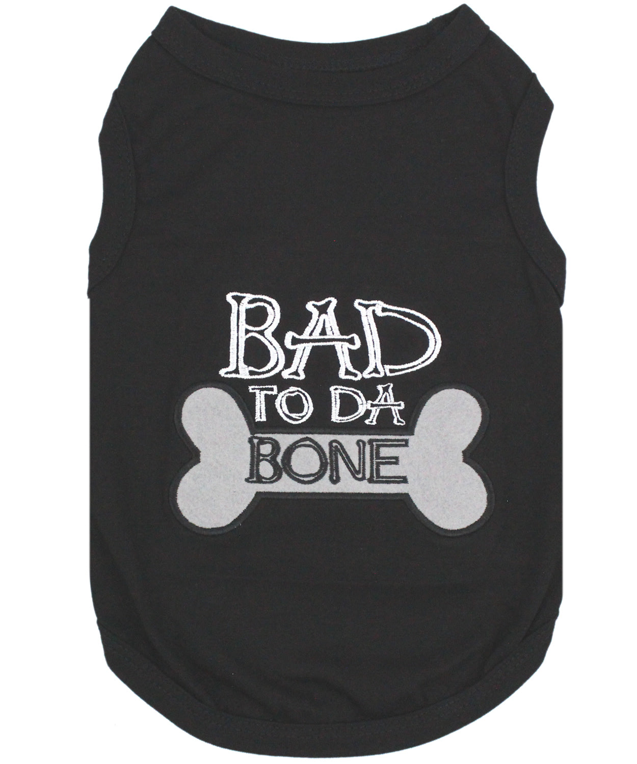 Parisian Pet 'Bad to da Bone' Dog Shirt – Trendy Slogan T-Shirt for Dogs & Cats, Black