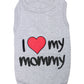 Parisian Pet 'I Love Mommy®' Embroidered Cotton T-shirt for Dogs & Cats – Gray-Valentine's Day