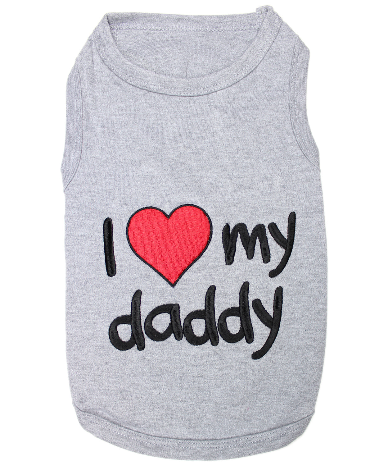 Parisian Pet 'I Love Daddy®' Lightweight Pet T-Shirt – Stylish Dog Clothing for Small Dogs & Cats, Gray