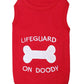 Parisian Pet 'Lifeguard on Doody' Dog & Cat T-Shirt – Funny Cotton Shirt, Stylish & Comfortable Pet Apparel – Red