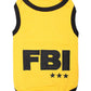 Parisian Pet 'FBI' Funny Slogan Dog Shirt – Trendy Yellow Pet Apparel for Dogs & Cats