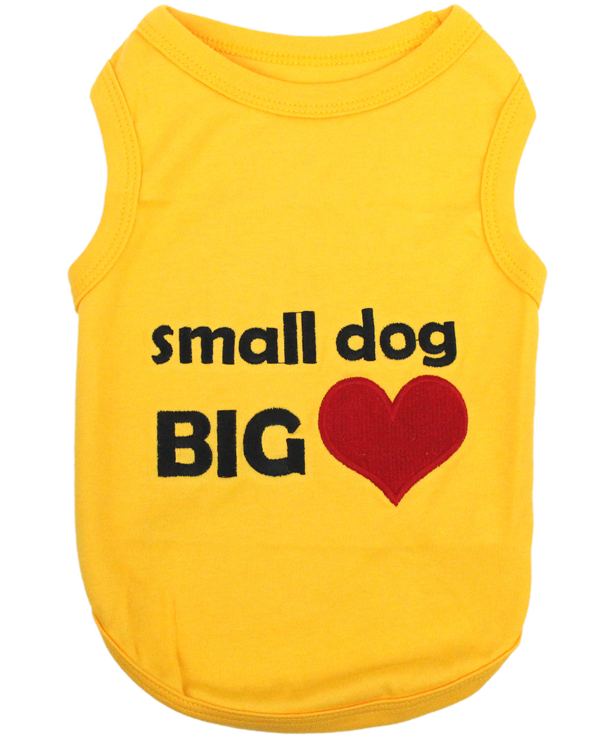 Parisian Pet 'Big Heart' Slogan Dog Shirt – Soft and Breathable Pet Apparel for Small Dogs & Cats, Yellow-Valentine's Day