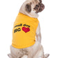 Parisian Pet 'Big Heart' Slogan Dog Shirt – Soft and Breathable Pet Apparel for Small Dogs & Cats, Yellow-Valentine's Day