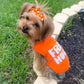 Parisian Pet 'Free Hugs' Embroidered Dog T-Shirt – Trendy Casual Outfit for Small Dogs & Cats, Orange - Valentine's Day