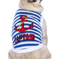 Parisian Pet 'Captain' Fun Sailor Dog Outfit – Soft and Breathable Nautical Pet Wear for Small Dogs & Cats, Blue & White Stripes