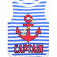 Parisian Pet 'Captain' Fun Sailor Dog Outfit – Soft and Breathable Nautical Pet Wear for Small Dogs & Cats, Blue & White Stripes