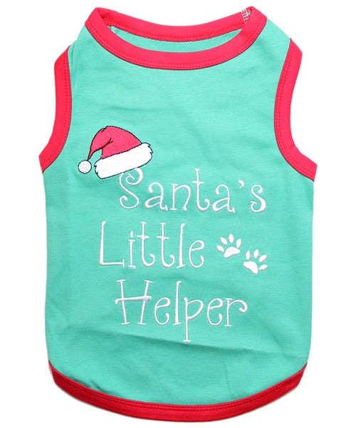 Parisian Pet 'Santa's Little Helper' Dog & Cat Shirt - Christmas Pet Apparel, Green