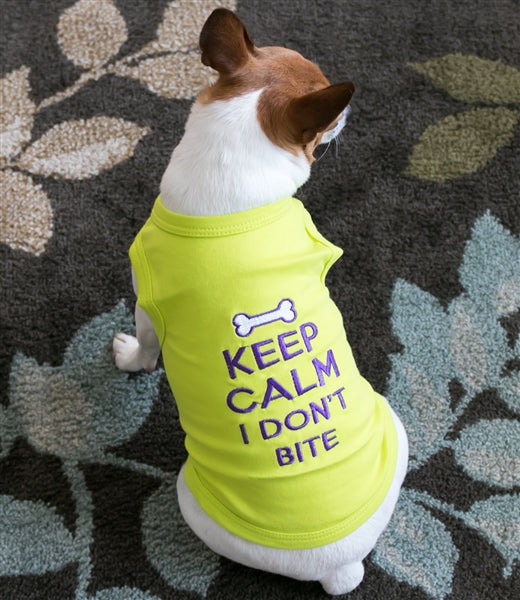 Parisian Pet 'Keep Calm' T-Shirt for Dogs & Cats – Fun & Relaxing Pet Apparel, Light Green