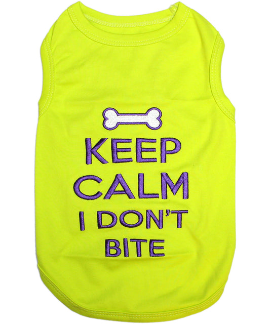 Parisian Pet 'Keep Calm' T-Shirt for Dogs & Cats – Fun & Relaxing Pet Apparel, Light Green