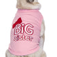 Parisian Pet 'Big Sister' Trendy Dog Apparel – Breathable Embroidered Pet Wear for Dogs & Cats, Pink