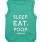 Parisian Pet 'Sleep Eat Poop' Playful Dog Shirt – Trendy Embroidered Pet Apparel for Dogs & Cats, Saint Patrick's Day