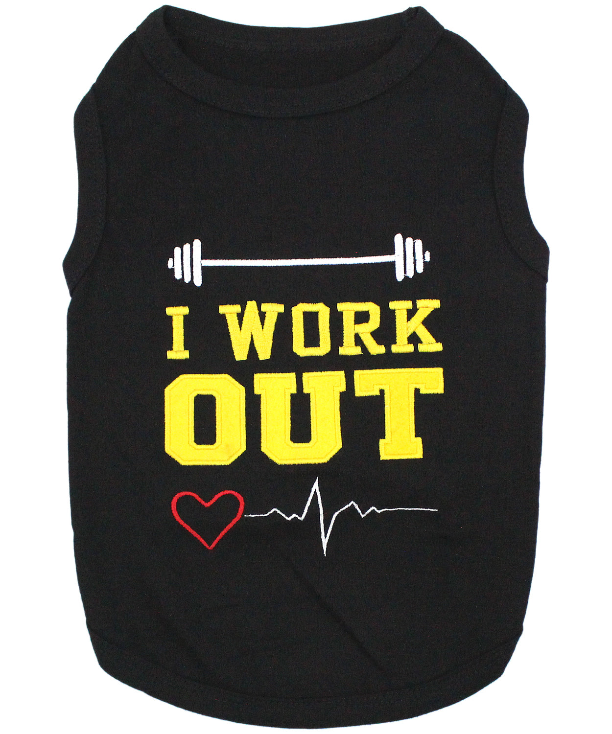 Parisian Pet 'I Work Out' Trendy Dog Apparel – Playful Slogan Dog Shirt for Dogs & Cats, Black