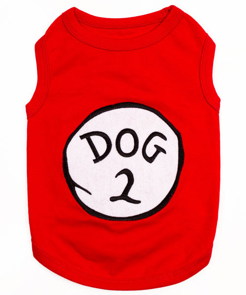 Parisian Pet 'Dog 2' Funny Slogan Dog Shirt – Playful Embroidered Pet Apparel for Dogs & Cats, Red