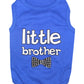 Parisian Pet 'Little Brother' Dog Shirt - Dog Sibling Shirt for Dogs & Cats, Blue