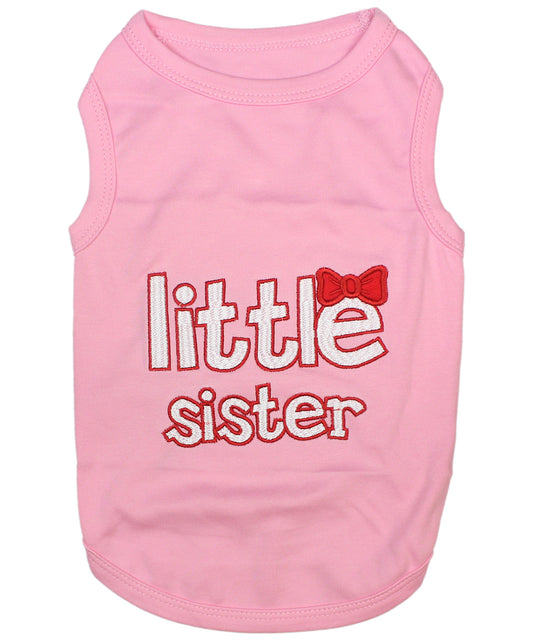 Parisian Pet 'Little Sister' Pet Shirt - Cute Dog Fashion Shirt for Dogs & Cats, Pink