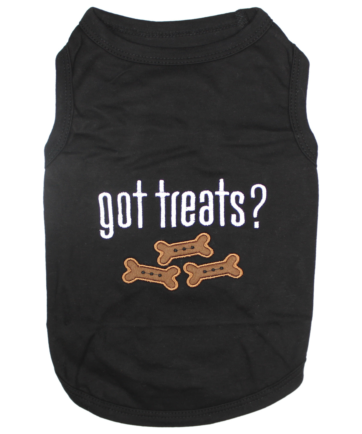 Parisian Pet 'Got Treats?' Novelty Dog Apparel – Fun Embroidered Pet Wear for Dogs & Cats, Black