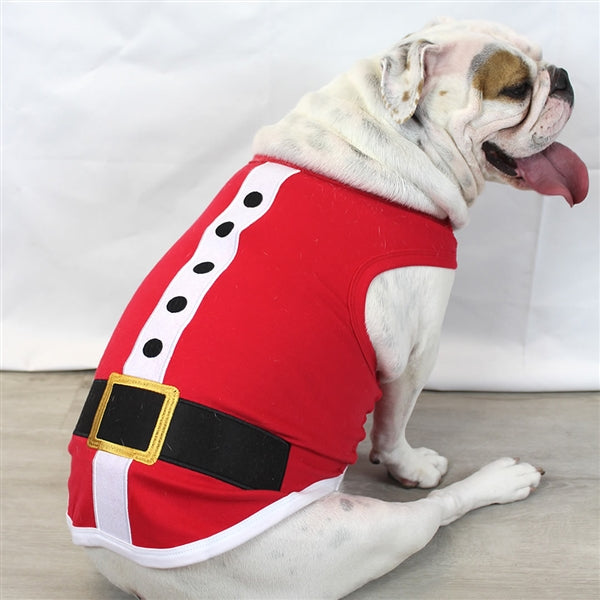 Parisian Pet 'Santa'Dog Shirt - Christmas Pet Apparel for Holiday Cheer, Red