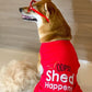 Parisian Pet 'Shed Happens' Funny Dog Shirt – Soft Cotton Slogan Pet Apparel for Dogs & Cats, Red