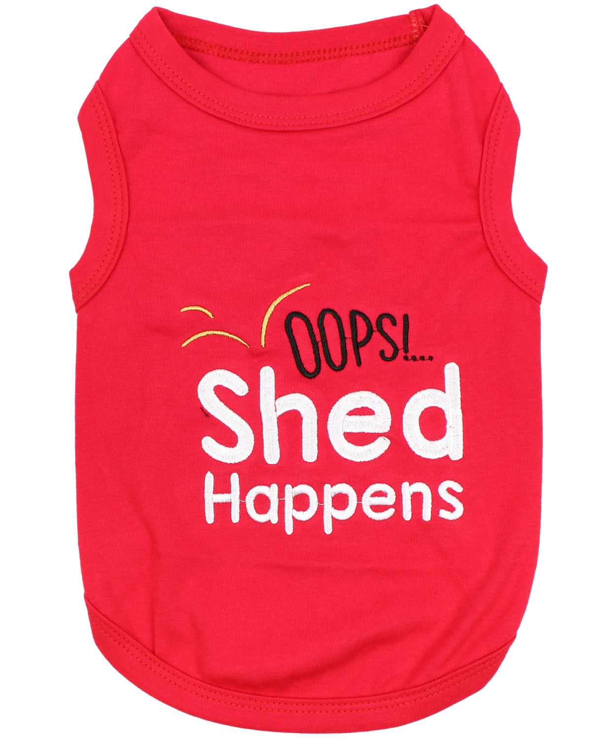 Parisian Pet 'Shed Happens' Funny Dog Shirt – Soft Cotton Slogan Pet Apparel for Dogs & Cats, Red