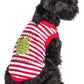 Parisian Pet 'Turtley Awesome' Dog Shirt – Fun Slogan Cotton Pet T-Shirt for Dogs & Cats, Red and White Stripes